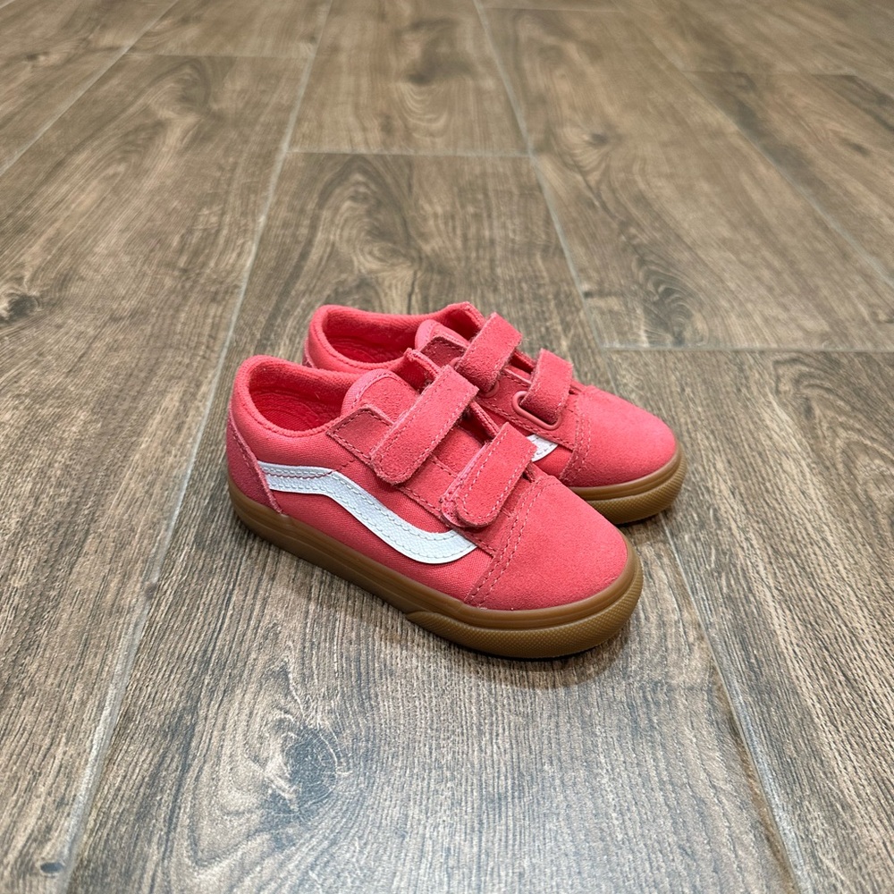 Vans Kids Pink Velcro Sneakers
